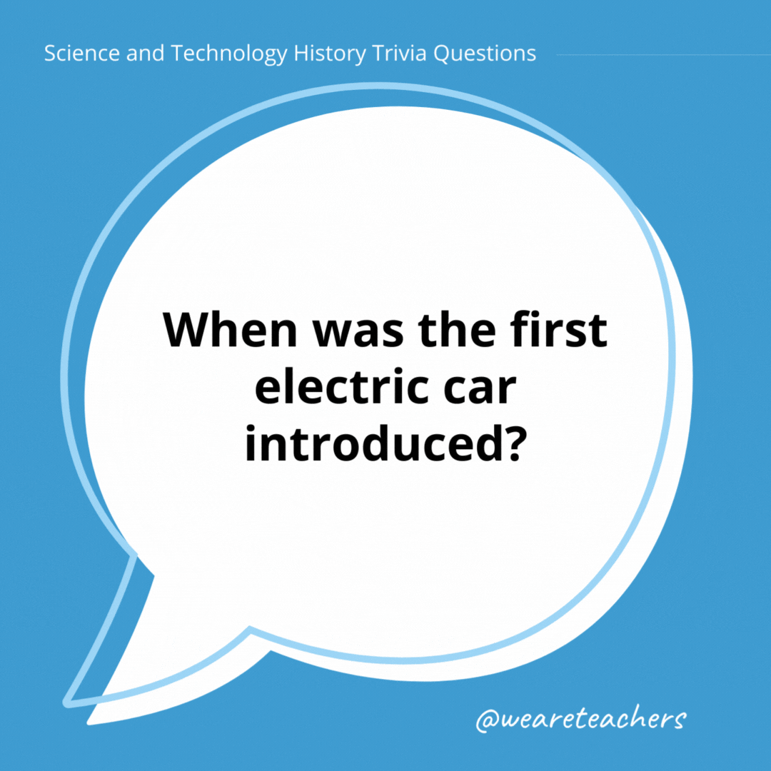 When was the first electric car introduced?

In the 1870s.