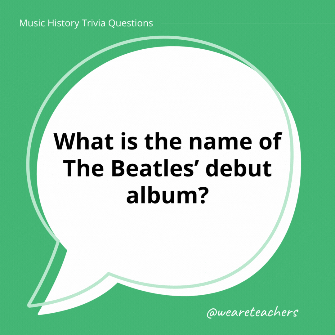 What is the name of The Beatles’ debut album?

Please Please Me.