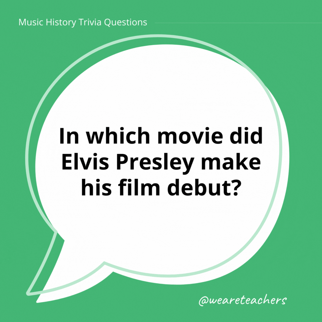 In which movie did Elvis Presley make his film debut? 

Love Me Tender.- history trivia
