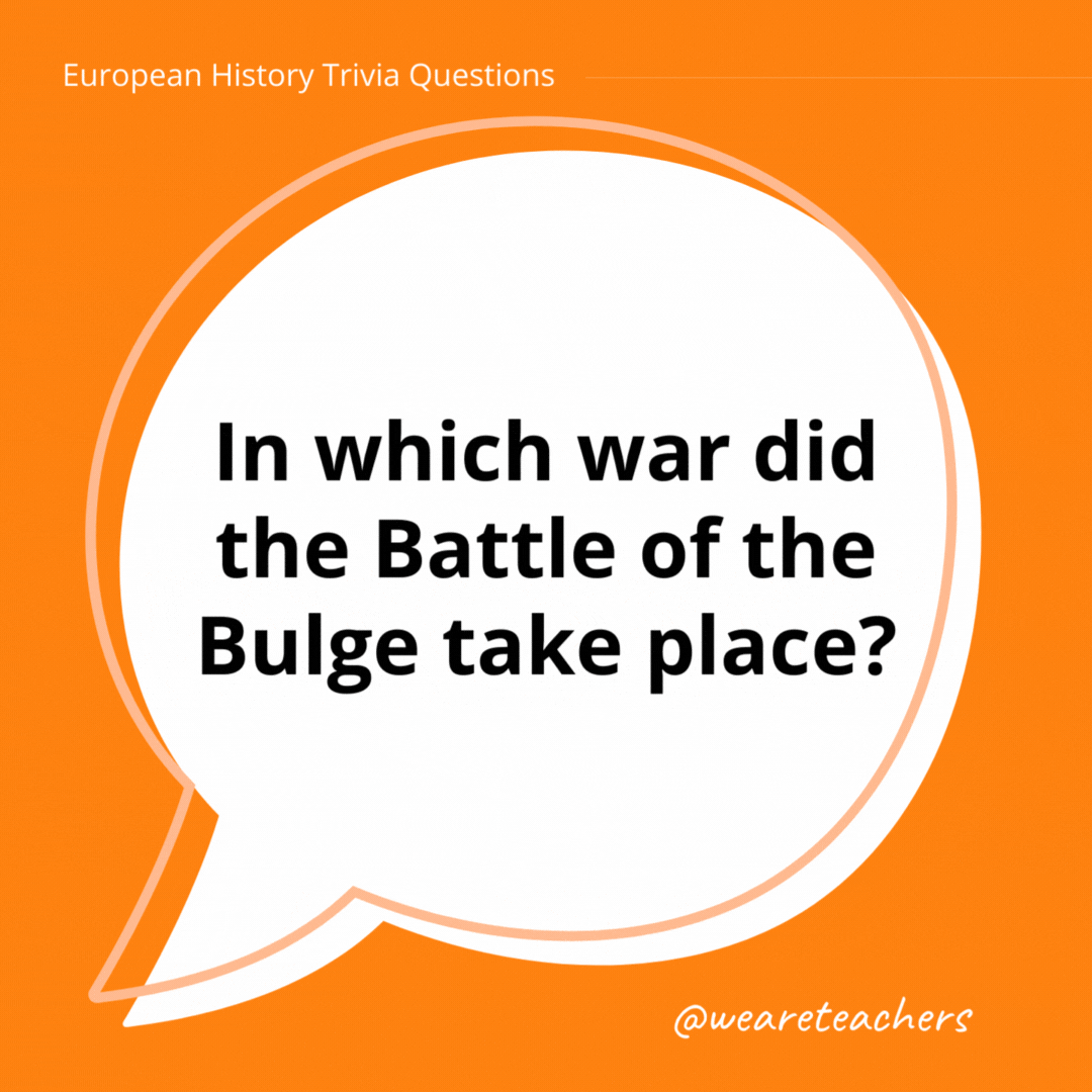 In which war did the Battle of the Bulge take place?

World War II.