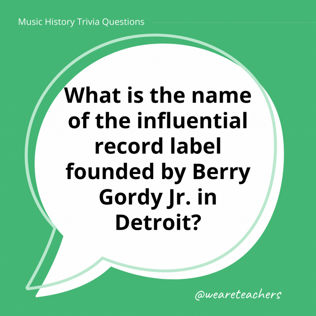What is the name of the influential record label founded by Berry Gordy Jr. in Detroit?

Motown Records.