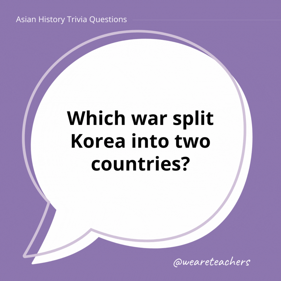 Which war split Korea into two countries?

The Cold War.- history trivia