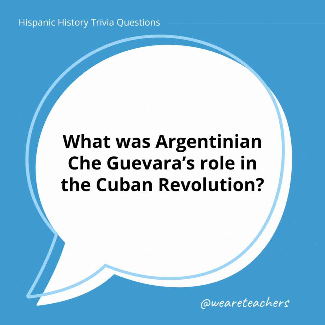 What was Argentinian Che Guevara's role in the Cuban Revolution?

Guevara was a prominent communist figure in the Cuban Revolution who played key roles in the new government following the revolution. His execution in 1967 made him somewhat of a martyr to leftists around the world.