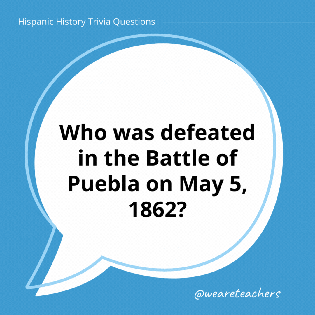 Who was defeated in the Battle of Puebla on May 5, 1862?

The Mexicans defeated the French Army.