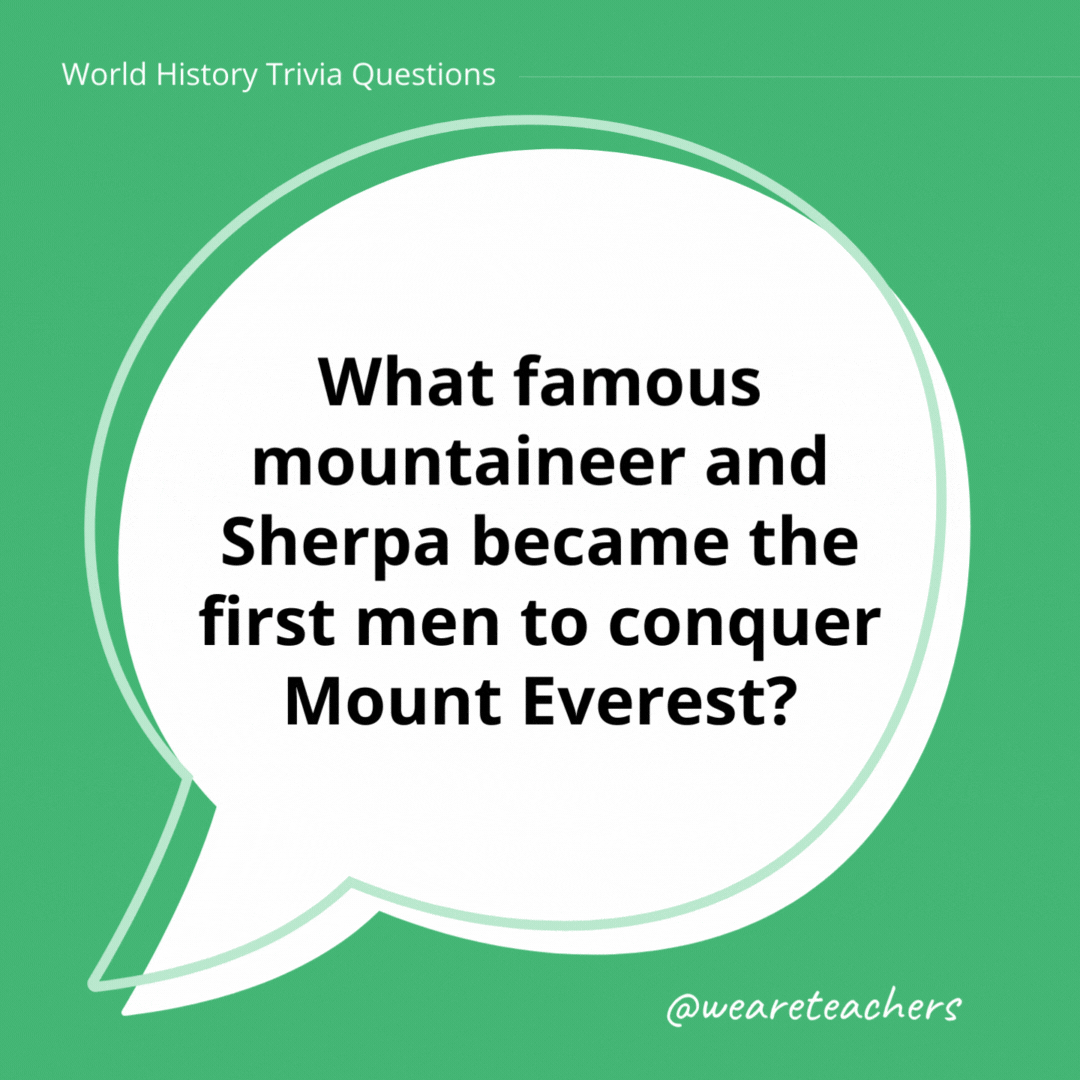 What famous mountaineer and Sherpa became the first men to conquer Mount Everest?