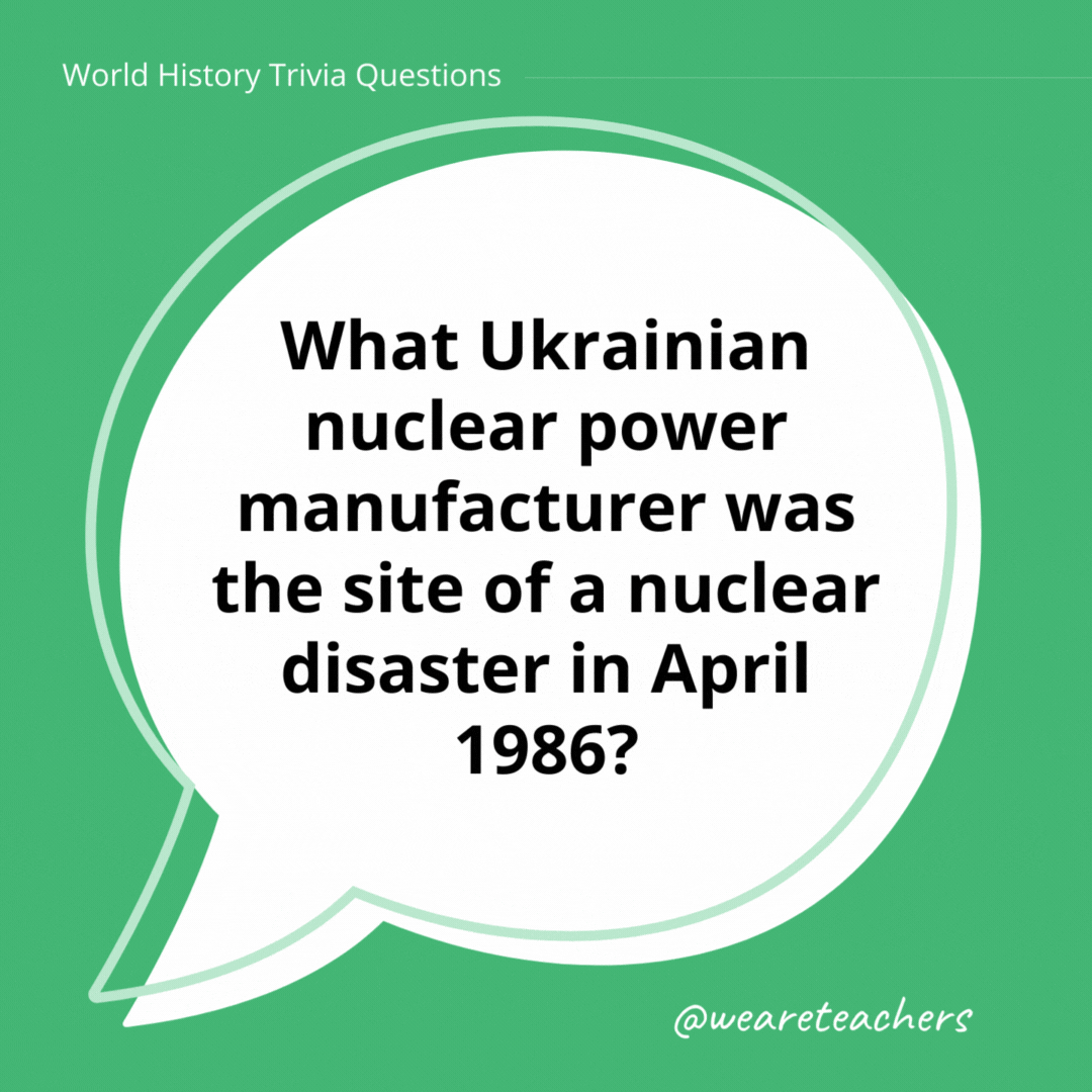 What Ukrainian nuclear power manufacturer was the site of a nuclear disaster in April 1986? 

Chernobyl.