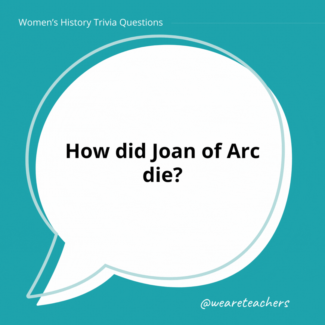 How did Joan of Arc die?

She was burned at the stake.