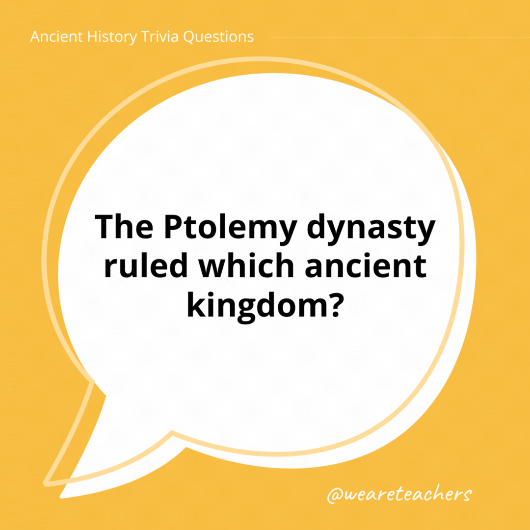 The Ptolemy dynasty ruled which ancient kingdom?

Egypt.