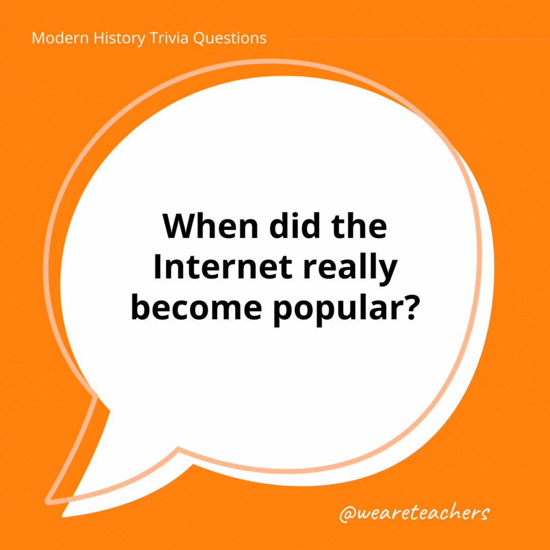 When did the Internet really become popular?

The Internet really took off in the mid-1990s after it became easier to use.