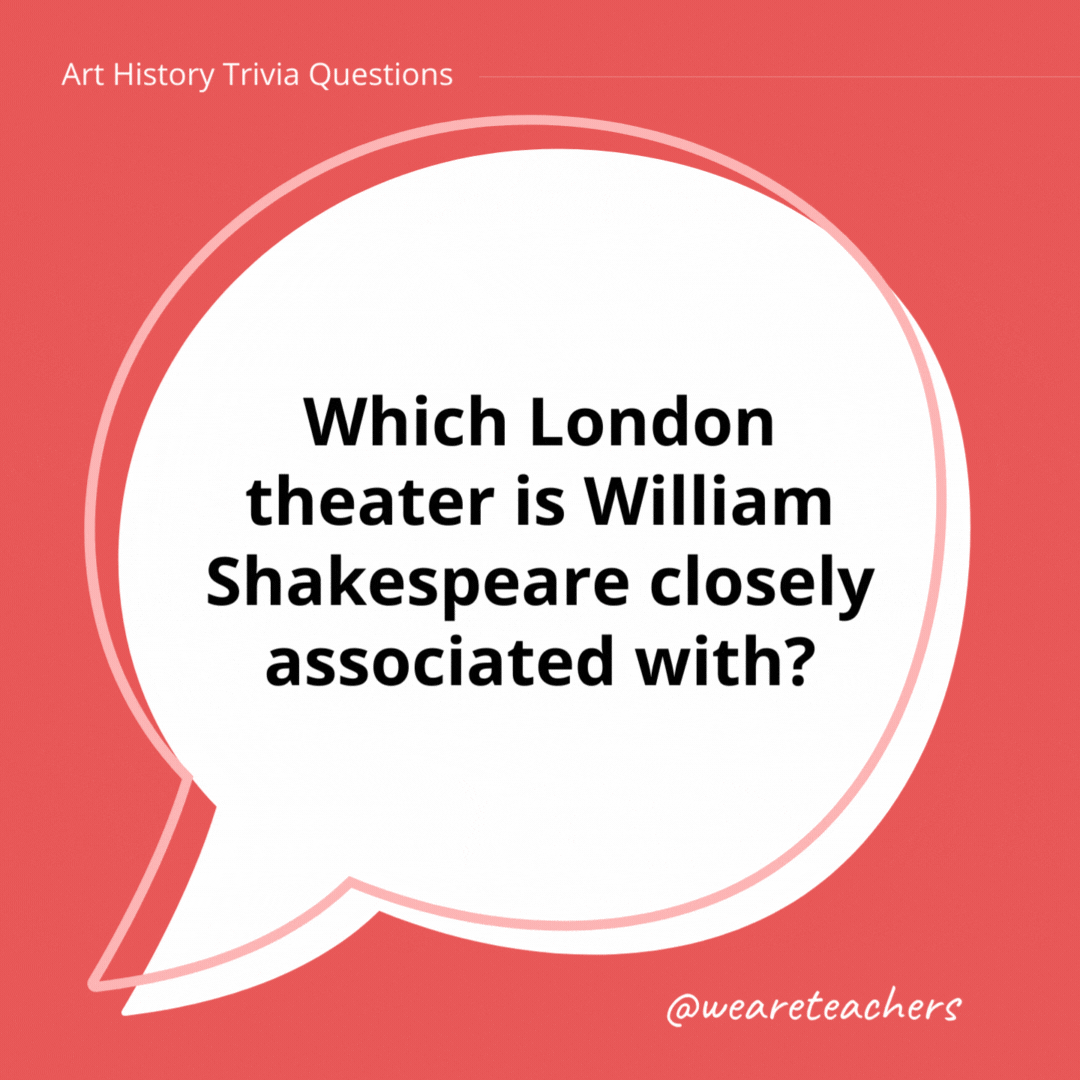 Which London theater is William Shakespeare closely associated with?

The Globe Theatre.