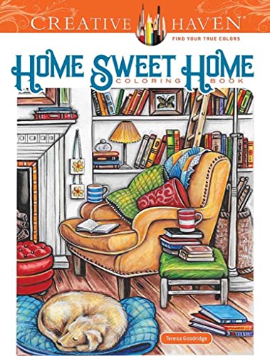 A drawing of a cozy living room on a book cover is shown. 