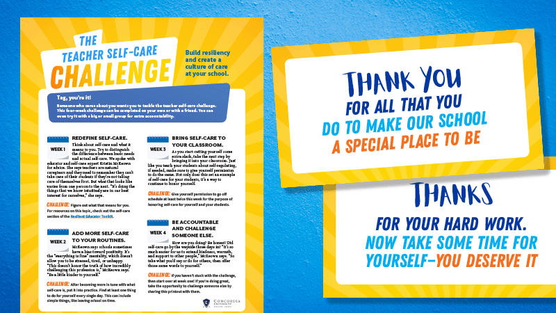 Teacher Self-Care Challenge Printable