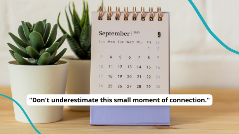Image of desk calendar with quote about how to use calendar for community building