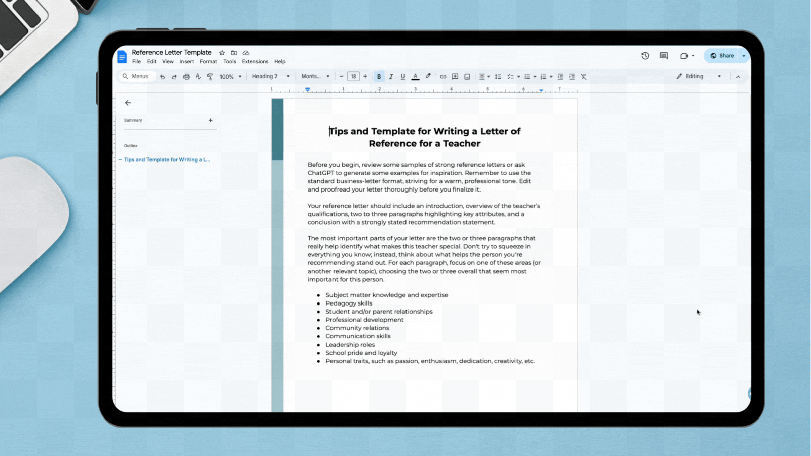 Gif featuring screenshots of printable worksheets that guide educators through how to write a reference letter.