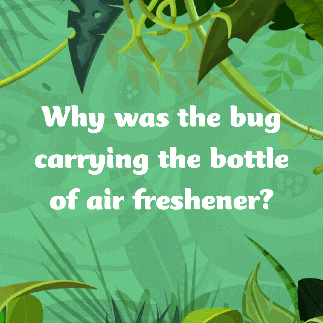 Why was the bug carrying the bottle of air freshener?