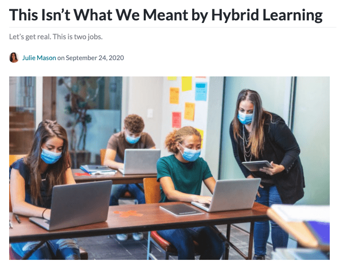 Hybrid Learning article header