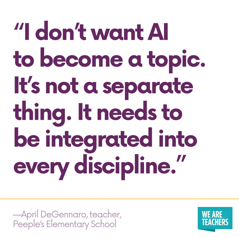Quote: "I don't want AI to become a topic. It's not a separate thing. It needs to be integrated into every discipline." 