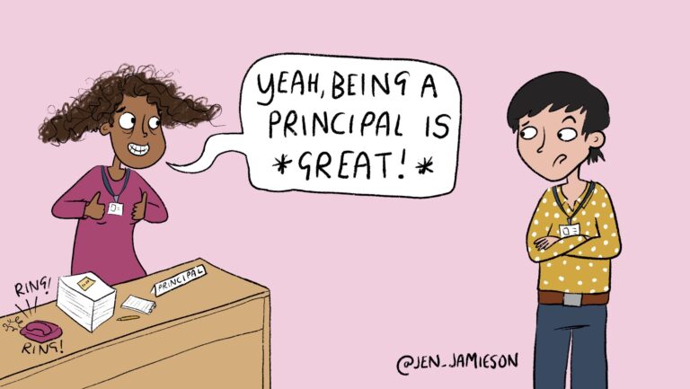 Illustration of teacher asking "Should I go into school leadership?"