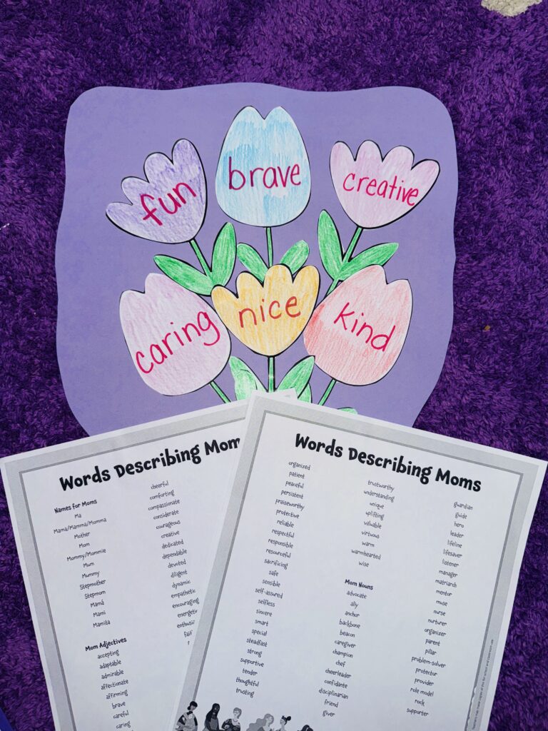 Mothers Day Crafts Mother's Day flower word bouquet craft.