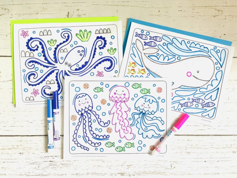 Ocean Activities for Kids colorful ocean animal coloring pages