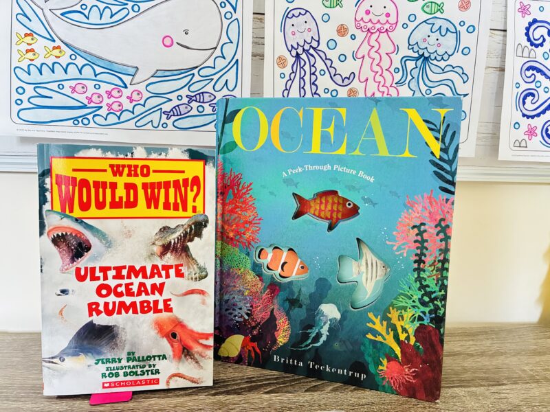 Ocean Activities for Kids two examples of ocean books for kids that can be used in the classroom