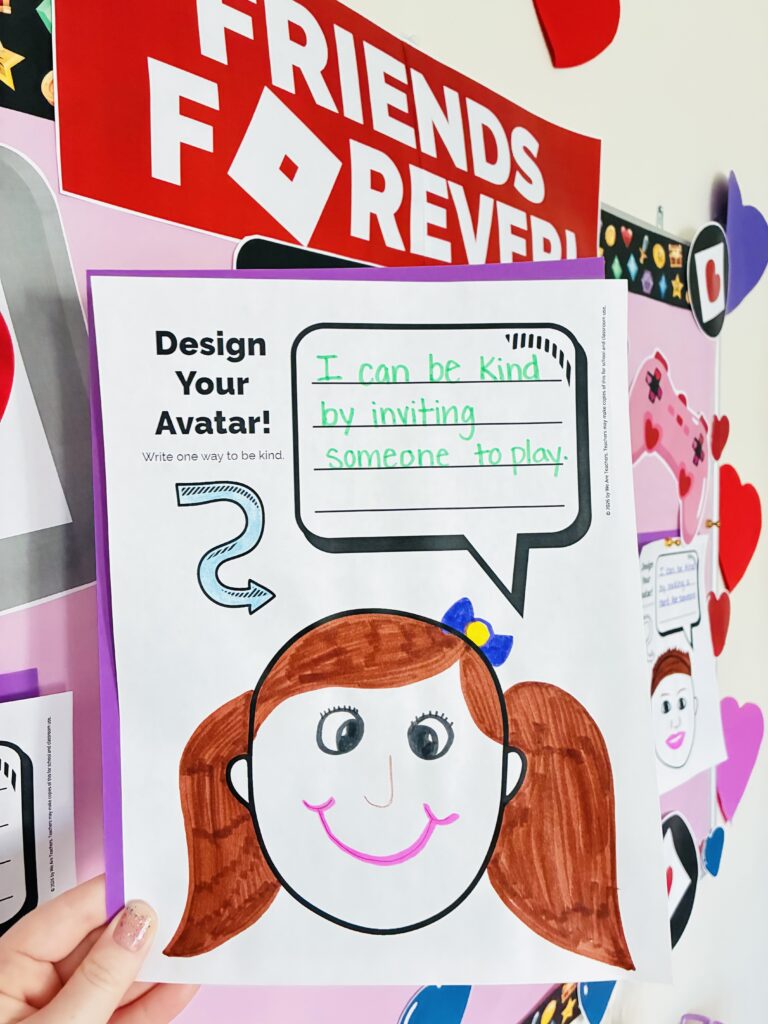 an image of a student response sheet for a Valentine's Day bulletin Board