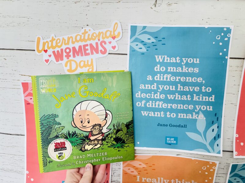 an image of a Women's History Month activity: feature a new famous woman from history every day during Women's History Month