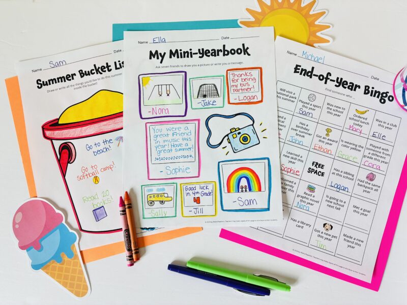 an end of year activity printable activity for students