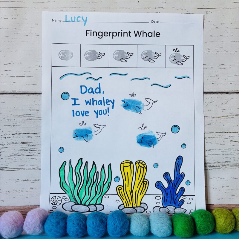 a thumbprint craft celebrating dad