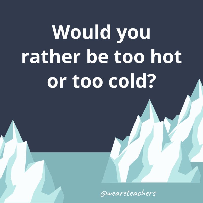 Be too hot or too cold?- fun icebreaker questions