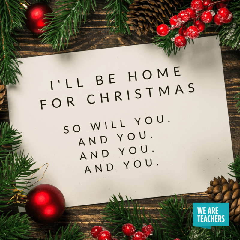 Honest holiday card for teacher