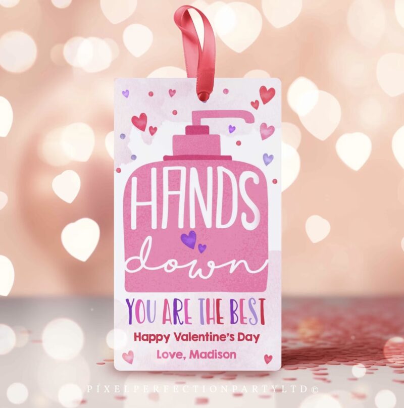 valentine's day hand sanitizer tag 