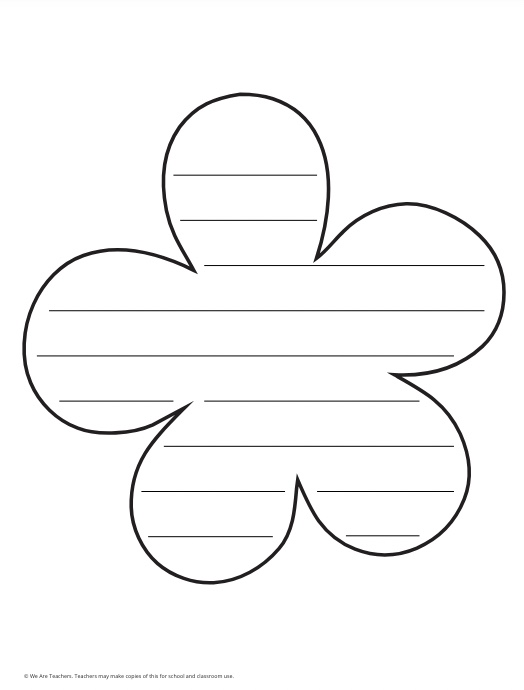 flower with writing lines flower template 