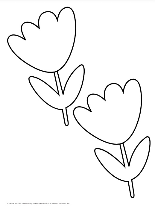 two flowers on a flower template 