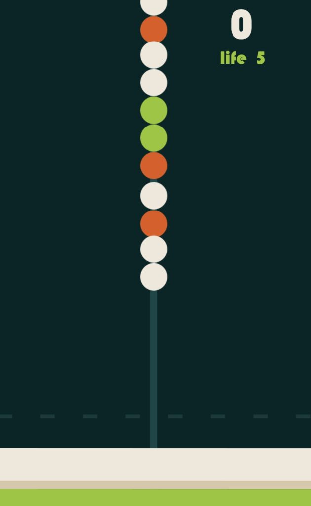 colored dots in a line on a black background 