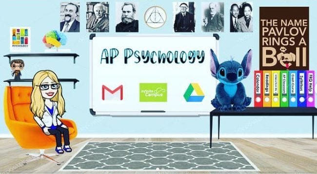 Bitmoji classroom for AP Psychology (Introduce Yourself To Your Students)