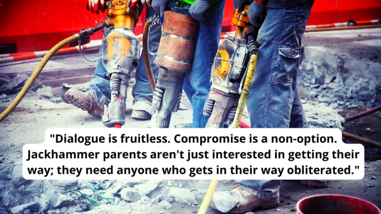 Group of jackhammers with a quote about jackhammer parents