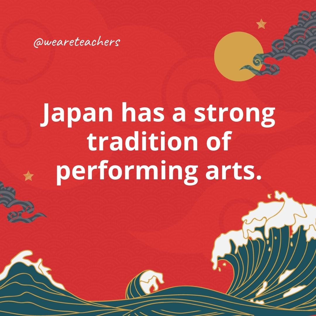 Japan has a strong tradition of performing arts.