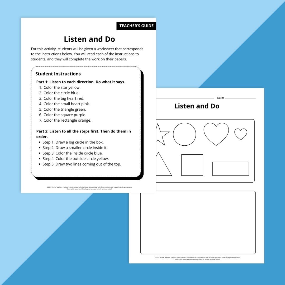 Images of worksheets helping students practice kindergarten skills.