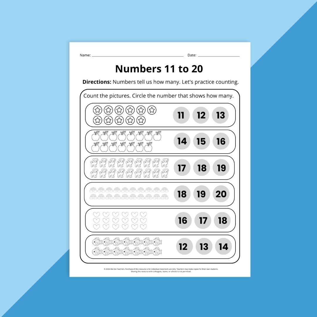 Worksheet from the Moving Up Worksheet & Activity Bundle: Kindergarten.
