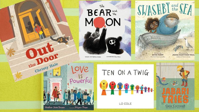 “Out the Door,” “The Bear and the Moon,” “Swashby and the Sea,” “Love is Powerful,” “Ten on a Twig,” and “Jabari Tries” Books.