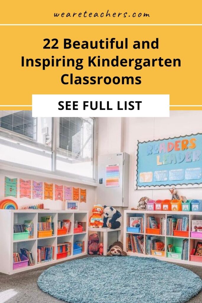 Need a school room makeover for you and your students? Check out this list of inspiring kindergarten classrooms for inspiration.