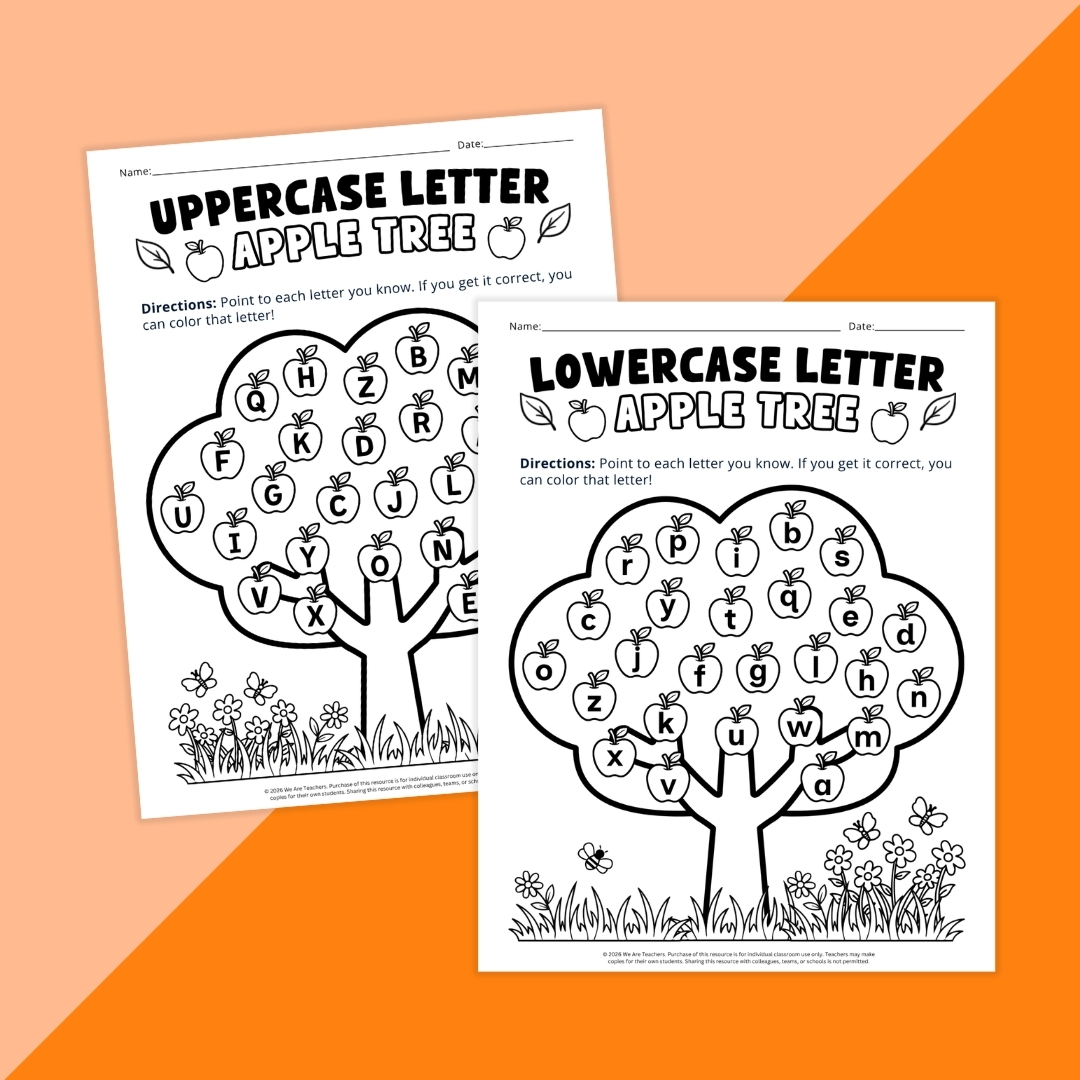 Images on identifying upper and lowercase letters.