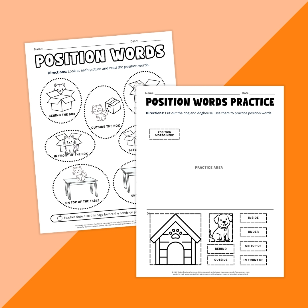 Images of two worksheets helping teachers gauge kindergarten readiness.