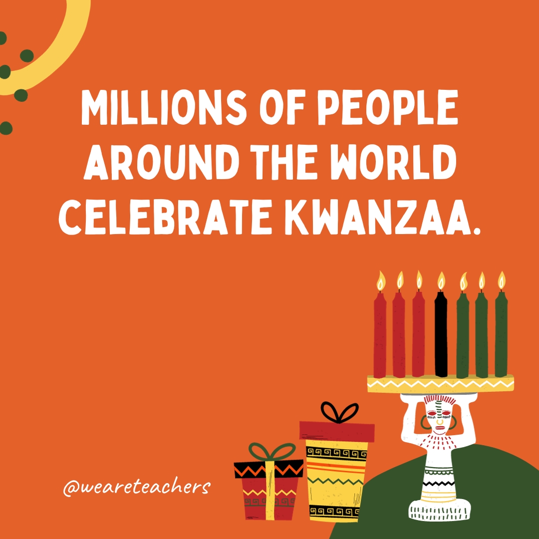 Millions of people around the world celebrate Kwanzaa.