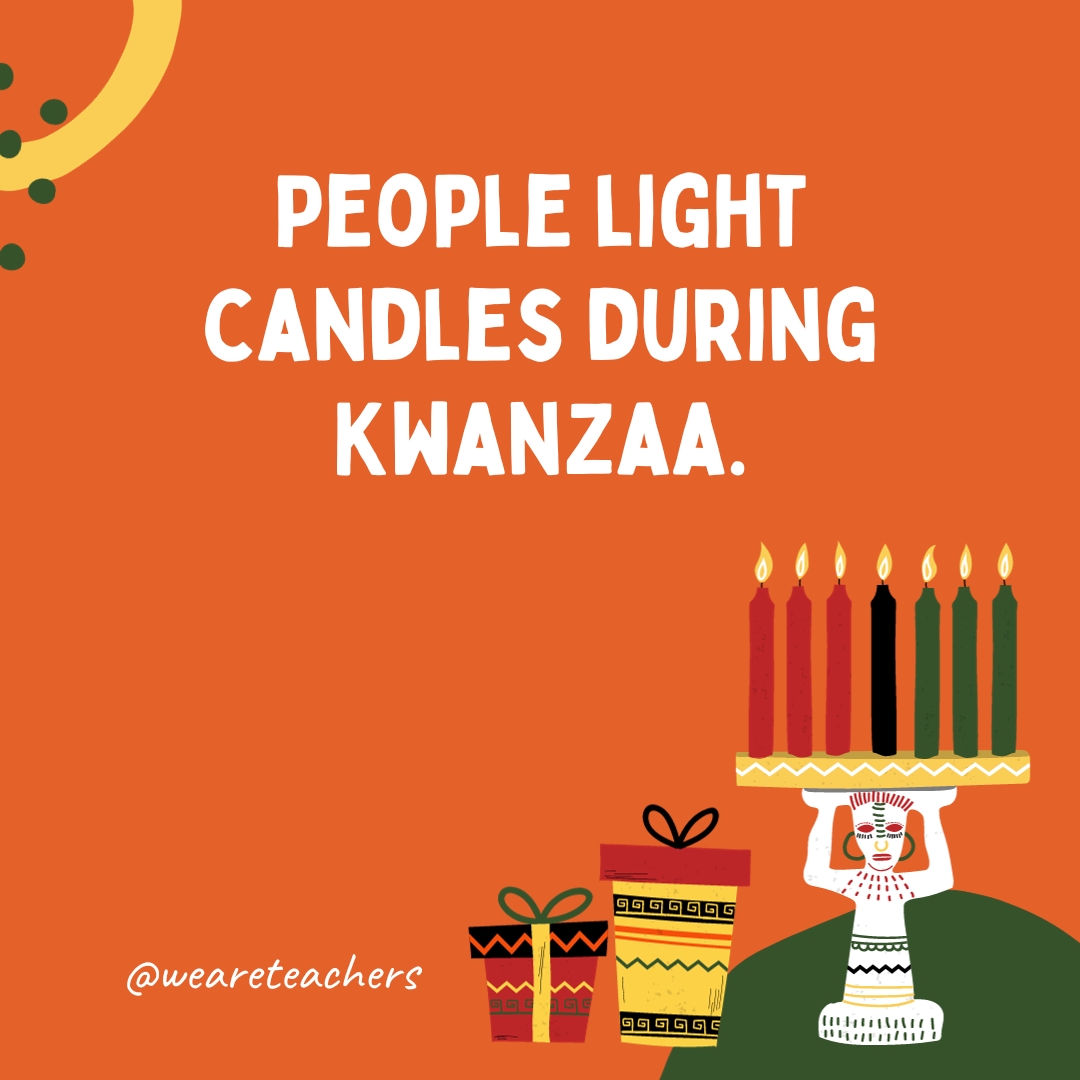 People light candles during Kwanzaa.