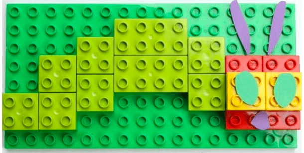 LEGO model of very. hungry caterpillar