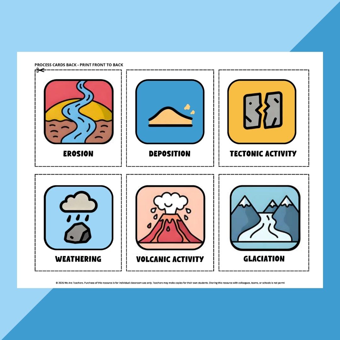 Image of colorful depictions of different landforms.