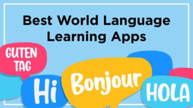 Best world language learning apps with speech bubbles.