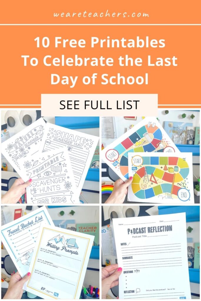 10 Free Printables To Celebrate the Last Day of School